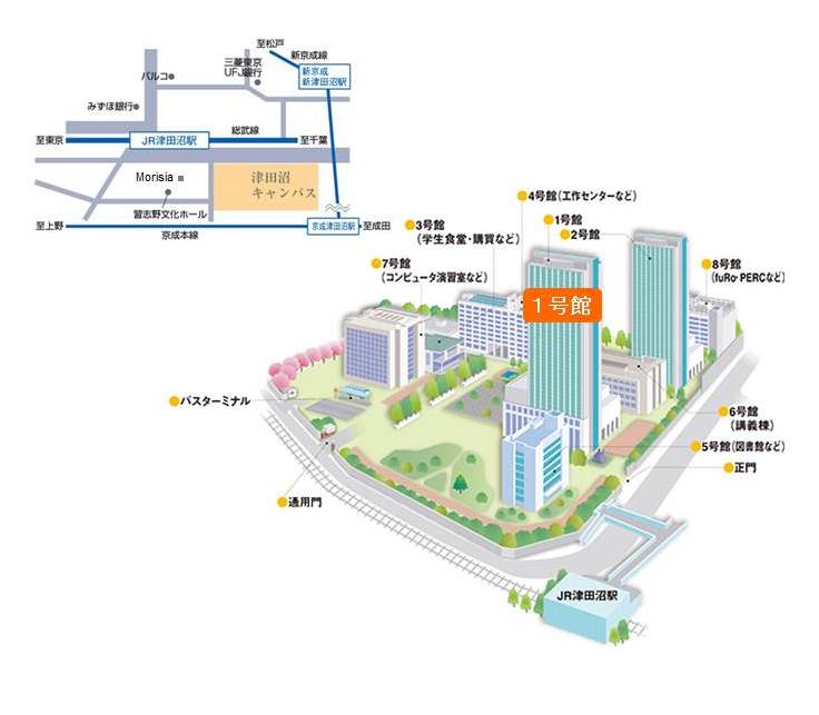 津田沼キャンパス アクセスマップ